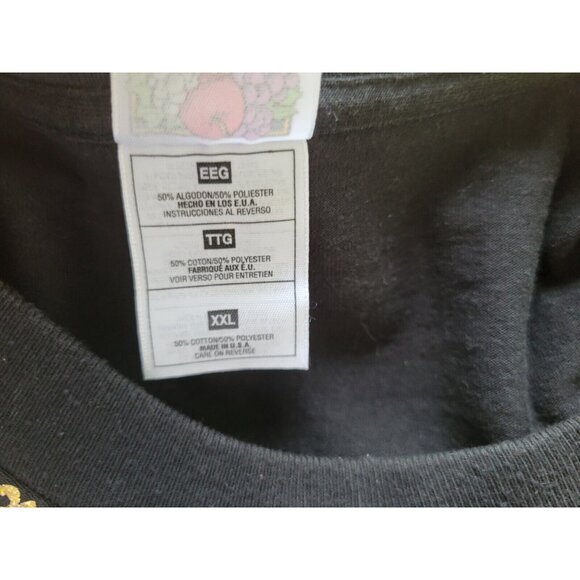 Fruit of Loom Womens Top XXL Tee Short Sleeve Tropical Black BLA41E - Picture 7 of 8